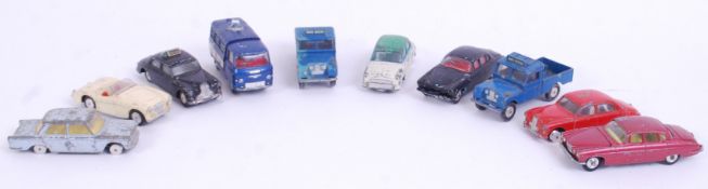 CORGI: A collection of 10x assorted vintage Corgi diecast model cars and vehicles to include Land