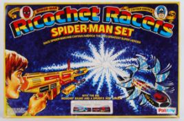 RICOCHET RACERS: An original seldom seen Palitoy Ricochet Racers ' Spiderman Set '.