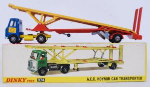 DINKY TOYS: An original Dinky Toys 974 AEC Hoyner Car Transporter diecast model.