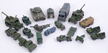 DIECAST: A collection of vintage Dinky and Matchbox Lesney military themed diecast models.