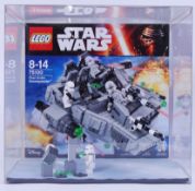 LEGO SHOP DISPLAY: An original Lego Star Wars set 75100 First Order Snowspeeder toy shop display