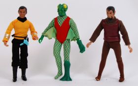 MEGO: A collection of 3x vintage Mego action figures, all from the Star Trek series.
