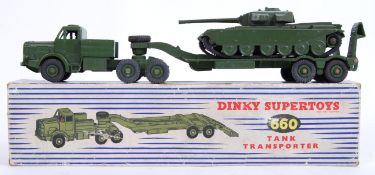 DINKY SUPERTOYS; An original Dinky Supertoys 660 diecast model Tank Transporter.