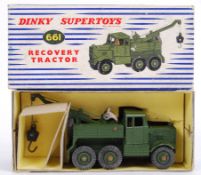 DINKY SUPERTOYS: An original vintage Dinky Supertoys military 661 Recovery Tractor diecast model.