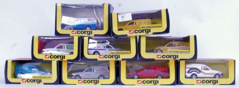 CORGI: A good collection of 9x Corgi model Ford Escort vans - all with original boxes to include;