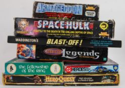 ADVENTURE GAMES: A collection of 7x vintage Adventure themed board games to include MB Hero Quest,
