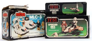 STAR WARS: Two original vintage Star Wars boxed toys - Speeder Bike and Empire Strikes Back MLC-3.