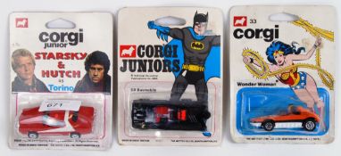 CORGI JUNIORS: A collection of 3x vintage diecast model Corgi Juniors TV / Film related diecast