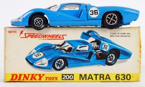 DINKY: An original vintage Dinky Toys boxed diecast model 200 Matra 630. Mint, in a near mint box.