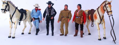 MARX LONE RANGER: A full set of 4x Marx Toys Lone Ranger action figures (Scout, Butch Cavendish,