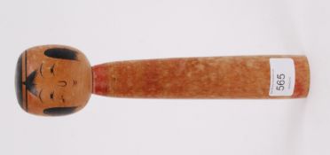 KOKESHI DOLL: An unusual c1930's hand painted Chinese oriental Kokeshi doll.