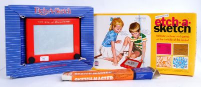 ETCH A SKETCH: A collection of vintage Etch A Sketch (and related) items - Two original vintage