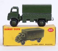 DINKY TOYS: An original vintage Dinky Toys military 621 3-Ton Army Wagon diecast model.