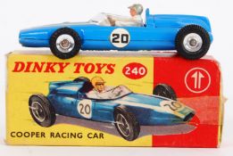 DINKY: An original vintage Dinky Toys 240 diecast model Cooper Racing Car. Within the original box.