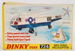 DINKY: An original Dinky Toys diecast model 724 Sea King Helicopter. Within the original box.