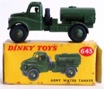 DINKY TOYS; An original vintage Dinky Toys diecast model 643 military Army Water Tanker.
