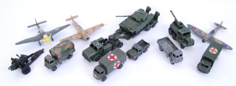DINKY MILITARY: A collection of loose vintage Dinky Military diecast models to include planes,