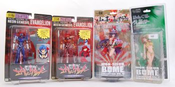 ANIME: A collection of 4x Japanese Anime themed carded action figures - Evangelion EVA-02 Prototype
