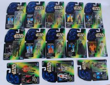 STAR WARS: A collection of 13x Kenner Star Wars Power Of The Force carded sealed action figures.