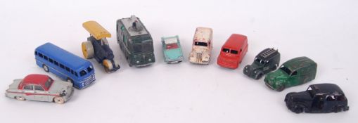 DINKY: A collection of 10x vintage loose Dinky diecast model cars and vehicles to include