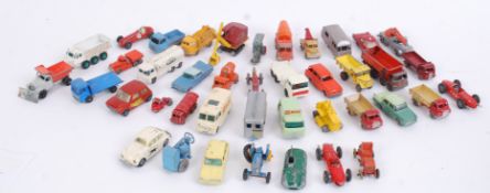 LESNEY: A collection of 40+ original vintage Matchbox Lesney diecast model cars, trucks, lorries,