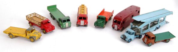 DINKY: A collection of 8x vintage Dinky diecast model lorries / wagons.