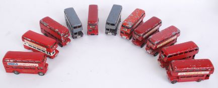 BUDGIE: A collection of 11x vintage Budgie diecast model Routemaster buses,