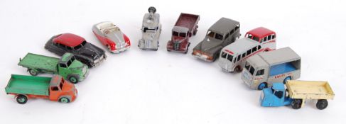 DINKY: A collection of 10x assorted vintage loose Dinky diecast model cars, to include Fordson,