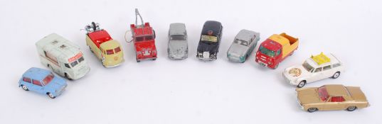 CORGI: A collection of 10x assorted vintage Corgi diecast model cars and vehicles to include Mini,