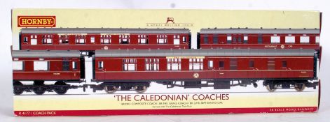 HORNBY CALEDONIAN COACHES: A boxed collection set of Hornby 00 gauge railway trainset ' Caledonian