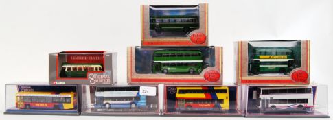 BUSES: A collection of 8x diecast model buses - five being Corgi Original Omnibus 97860, 43103,