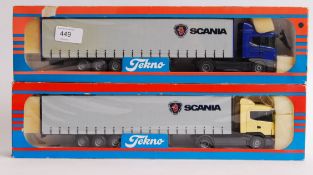 TEKNO: Two vintage Tekno 1:50 scale diecast model lorries - 1593146 and 1591398.