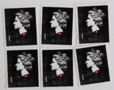 DARREN CULLEN: A set of 6x Darren Cullen ' beheaded queen ' 1st class stamps.