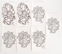 LEWIS BANNISTER: A collection of 7x Simpsons inspired art stickers by Lewis Bannister.