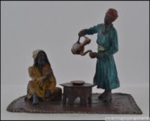 A cold painted Austrian style bronze of