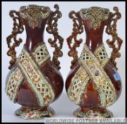 A pair of 19th century bargeware style M