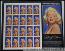 A sheet of unused Legends of Hollywood s