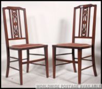 2 Edwardian mahogany marquetry inlaid be