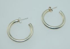 A pair of 925 silver hoop earrings with