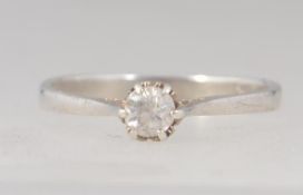 A 925 silver ring set with a solitaire c
