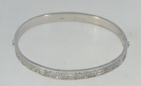 A 925 silver Art Deco style bracelet ban
