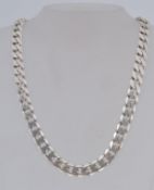 A heavy 925 silver belcher link necklace