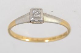 A tested 18ct gold, platinum and diamond