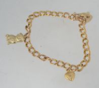 A hallmarked London 9ct gold twin chain