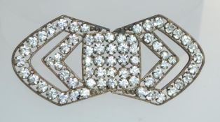 A Victorian white metal buckle set with