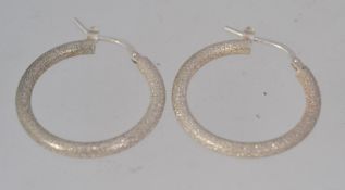 A pair of Italian 925 silver hoop earrin