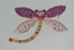 A good vintage yellow metal dragonfly br