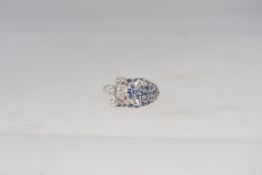 A silver Cartier style panther ring with