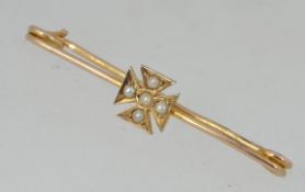 A early 20th century 9ct gold and seed p