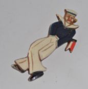 Vintage Art Deco celluloid brooch pin in